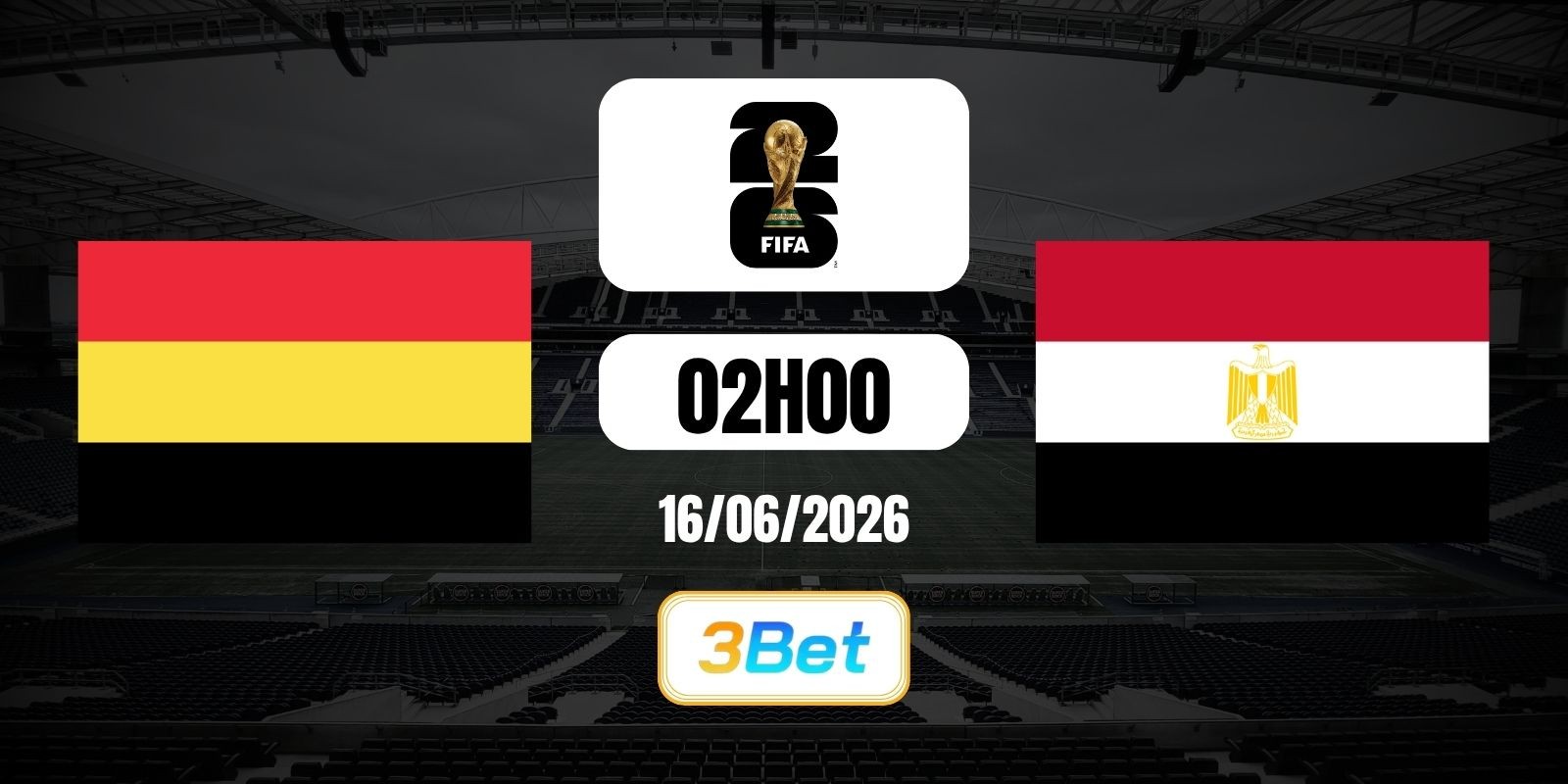 3BET Soi kèo Bỉ vs Egypt 02h00 ngày 16/06/2026 - World Cup